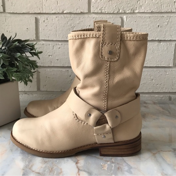 Gianni Bini Slouchy Harness Tan Leather Ankle Booties - Picture 7 of 11